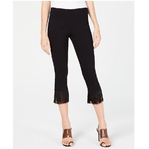 Inc Fringe-Trim Cropped Skinny Pants - Picture 1 of 8